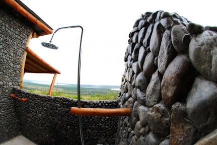Open air shower, Marafiki Safari Lodge.