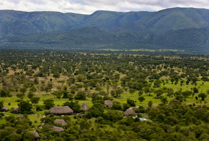 An aerial view of Semliki Wildlife Reserve.