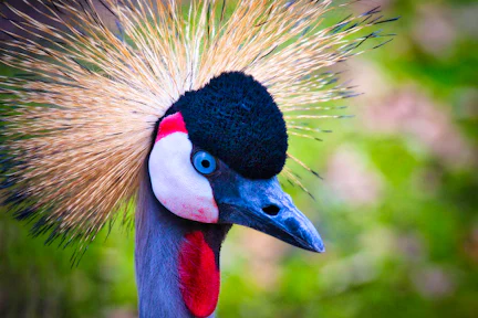 The grey crowned crane is found at Lake Mutanda and QENP.